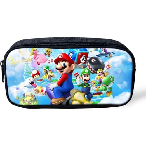 HaoYun Kids Pencil Case Super-Mario-Pattern Students Stationery Box Hot Game Design Childrens School Pen Bags Girls Beautician