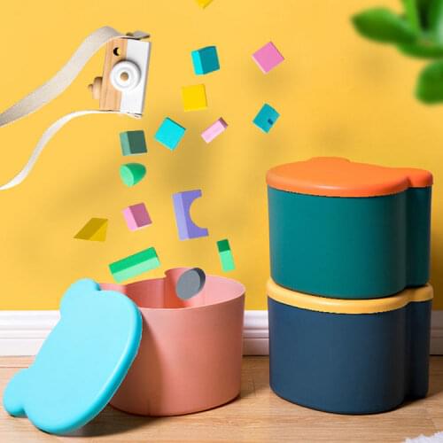 Childrens toy storage stool space saving furniture step stool plastic chair storage bench for bedroom The toy is received