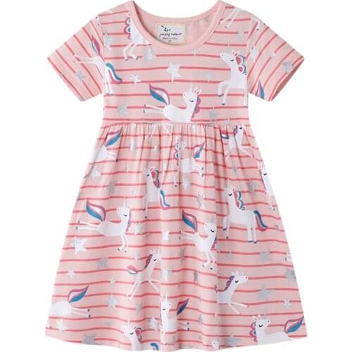 Childrens Cotton Rabbit Princess Girls Dress Summer Animals New Design Kids Dresses Short Sleeve