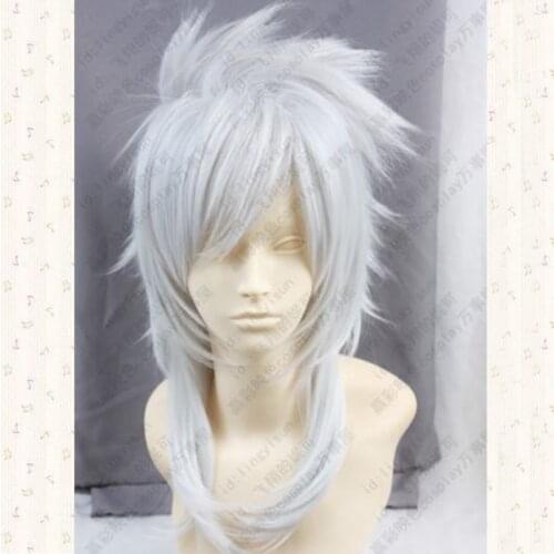 Magi Sharrkan Long Silver White Synthetic Cosplay Wig + Wig Cap