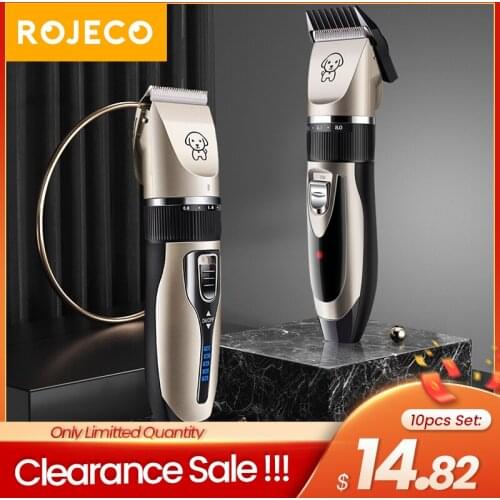 ROJECO Dog Clipper Rechargeable Dog Hair Trimmer Cat Pet Grooming Kit Electric Hair Cutting Clippers For Dogs Shaving Machine