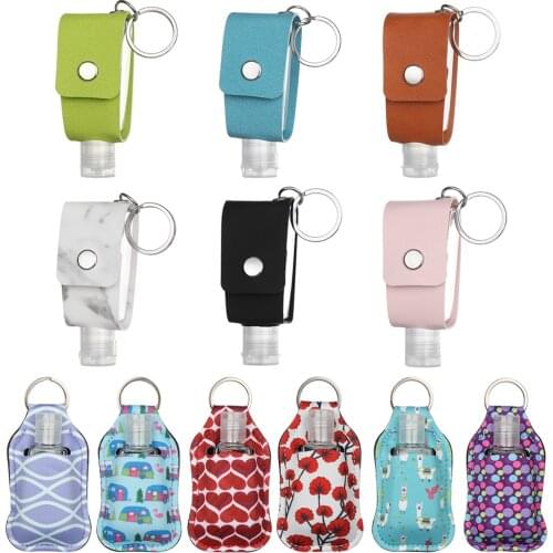 30ml Perfume Hand Sanitizer Bottle With Keychain Holder Reusable Flip Cap Travel Bottle Refillable Containers Makeup Accessories