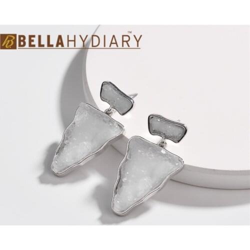 Geode Crystal Quartz Earring Drop Earrings For Women Jewelry Statement Earrings Gifts For Women Accessories Brinco