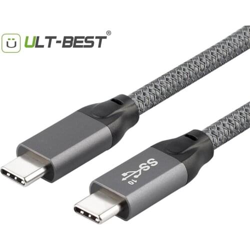 ULT-Best USB 3.1 Gen 2 Type C to USB C Cable E Marker Chip PD 5A 100W Quick Charge 4.0 10Gbps for Samsung S9 S8 Plus 50CM 1M