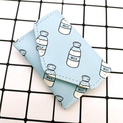 Korea Ulzzang Cartoon Womens Wallet Cute Student Short Wallet Trend Small Fashion Kawaii PU Wallet Coin Purse Ladies Card Bag