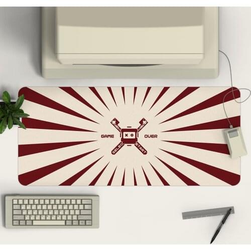 Game Over Design Large Size Mouse Pad For Gaming Random Pattern Cloth Natural Rubber Black Red Mousepad Table Mat With Seaming