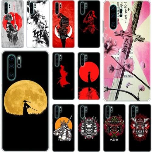 Hot Japanese samurai oni mask Silicone Phone Case for Huawei P50 P40 Pro P30 Lite P20 Pro P8 Lite 2017 P Smart Z 2020 2021