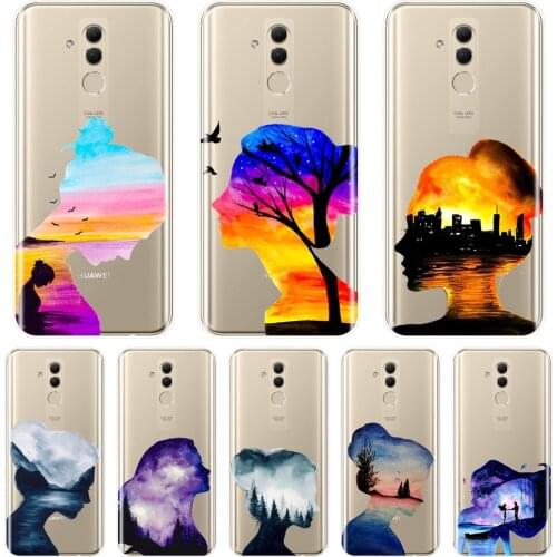 Soft Phone Case For Huawei Mate 7 8 9 10 20 Lite Art Girl Aesthetic Tree Silicone Back Cover For Huawei Mate 9 10 20 Pro Case