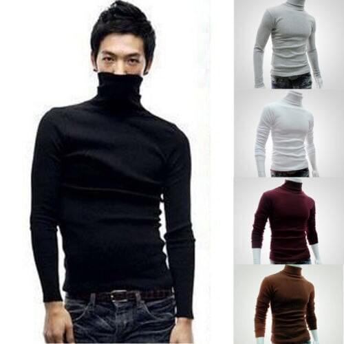 NEW Men Slim Warm High Neck Pullover Jumper Sweater Top Sweater Shirt Clothes