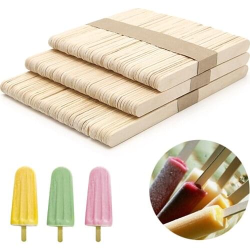 50Pcs DIY Ice Cream Stick Wooden Kids Hand Crafts Art Cake Making Children Gift AXYC