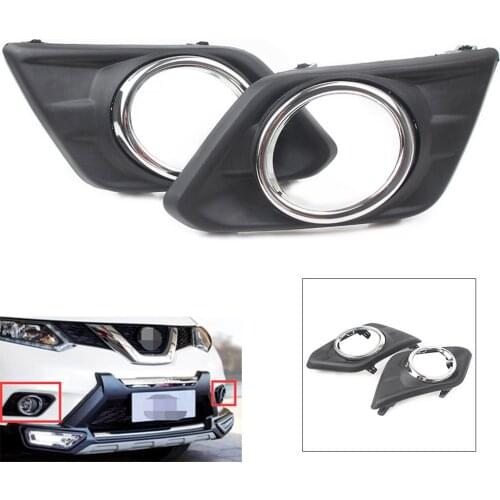 Car Front Bumper Fog Lights Lamp Cover Trim Decoration For Nissan Rogue X-trail 2014 2015 2016