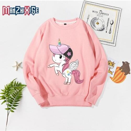 New Cartoon Cute Unicorn Print Pullover Tee 2019 Autumn Winter Kids Sweatshirt Top Long Sleeve Boys Clothing Girls Child Clothes