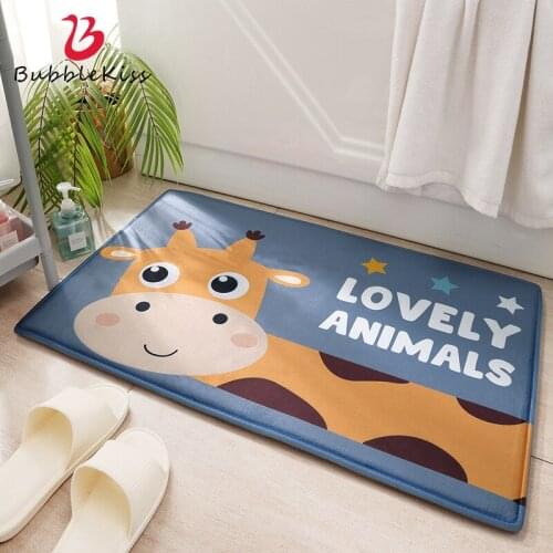 Bubble Kiss Modern Cartoon Animals Pattern Kitchen Mat Home Thickened Sponge Kids Room Decor Carpets Bathroom Soft Area Rug 2021