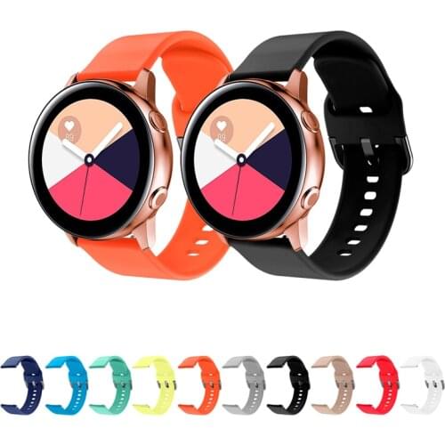 20mm band for Samsung Galaxy Active 2 40mm 44mm S2 classic Galaxy 42mm amazfit bip strap silicone amazfit GTR 42mm bracelet