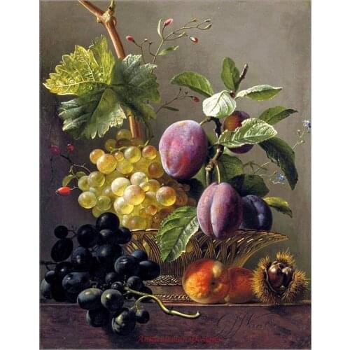 Needlework for embroidery DIY DMC High Quality - Counted Cross Stitch Kits 14 ct Oil painting - Plum, Fruit and Chestnut