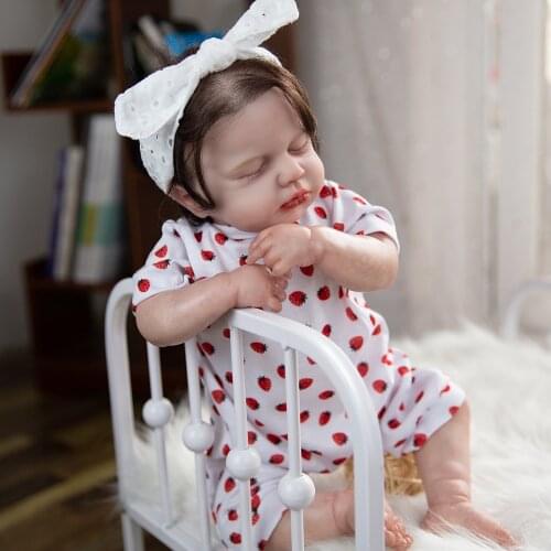 Hoomai 20" LOULOU Reborn Silicone Cloth Body Reborn Baby Doll Toys Lifelike Child Birthday Gift Toys For Girls