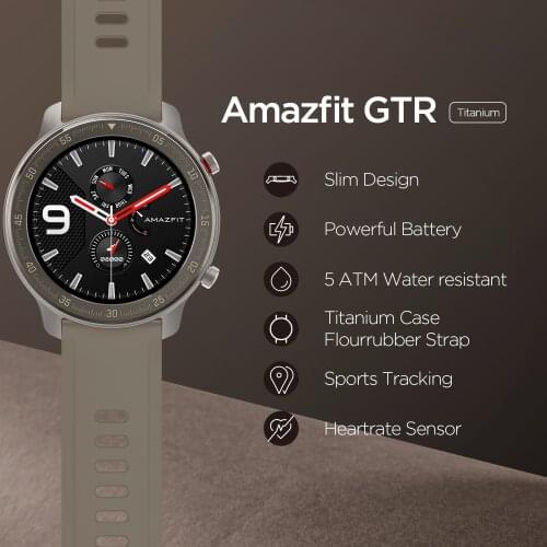 Global Version Amazfit GTR 47mm Smart Watch 5ATM New Smartwatch 24 Days Battery Music Control For Android IOS Phone