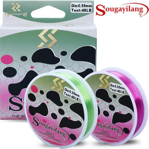 Sougayilang Nylon Fishing Line 100M 0.18-0.55mm Fishing Line Rope Monofilament Fishing Line Carp Boat Rock Fishing Line Pesca