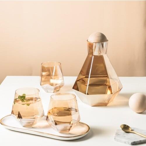 Nordic glass cold kettle home living room cold kettle set large-capacity net red juice jug boxed gift box glass water bottle