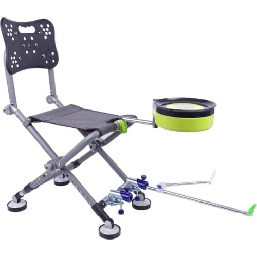 All Terrain Fishing Chair Folding Aluminum Alloy Fishing Chair Multifunctional Portable Bold Thickening Taiwan Fishing Chair