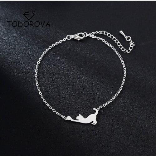 Todorova Hot Selling Naughty Cat Adjustable Charm Bracelet Cute Animal Bangle Bracelets for Women Jewelry Gift Dropshipping