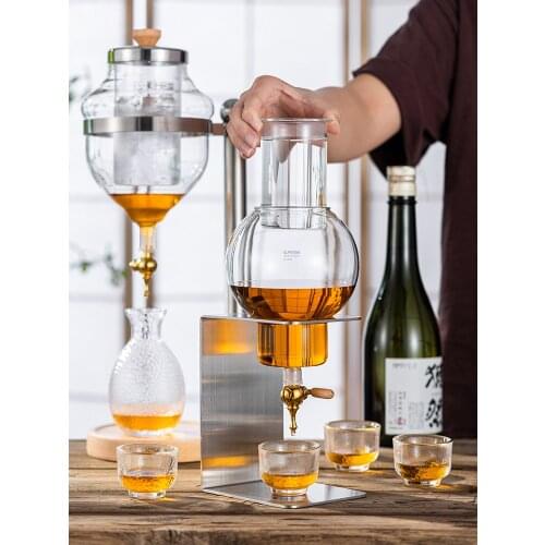 Japanese style wine cooler quick freezing wine distributor borosilicate glass dropping sake maker warm wine pot ice maker