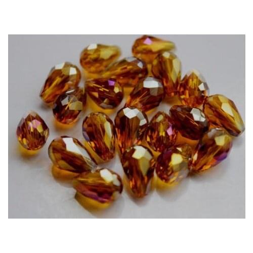TOP quality 60pcs Wholesale Faceted Teardrop glass crystal Charm Loose Spacer beads 8x12mm