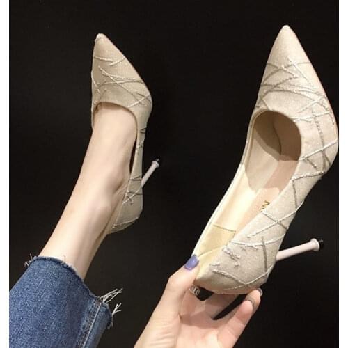French Style Small Fresh High Heels 2021 New Ladies Stiletto Temperament Pumps Sexy Pointed Toe Single Shoes Fashion Work Shoes