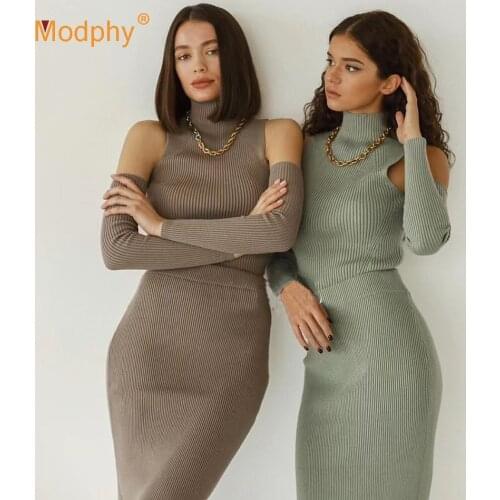 Free Shipping New Autumn Winter Women Knitted Dress Turtleneck Sweater Dresses Lady Slim Bodycon Long Sleeve Bottoming Vestidos