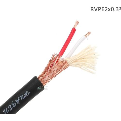 1 meter Huamin RVPE2x0.3 square braided shielded microphone fever audio signal line pure copper hifi