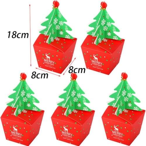 10pcs merry Christmas tree paper candy box Christmas decorations for home gift box natal new year gift packing Noel