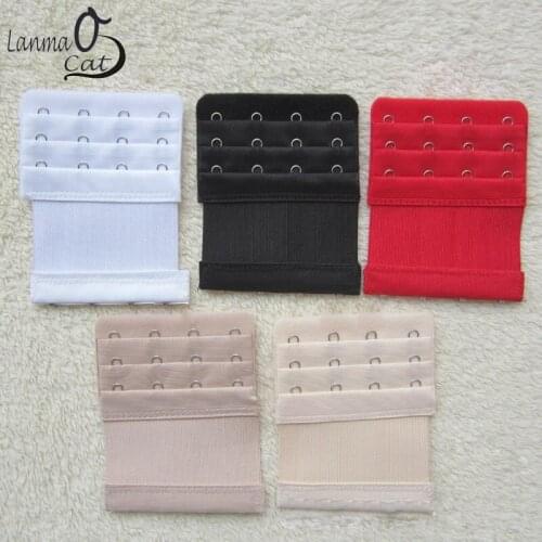 2 PCS Women Good Quality Adjustable Bra Extender Strap Extension 4 Hooks Stretch Buckle 4 Hooks 3 Rows Brs Hooks