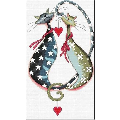 32x, cat lover ,Counted Cross Stitch 14CT Cross Stitch Sets Wholesale cartoon Cross-stitch Kits Embroidery Needlework