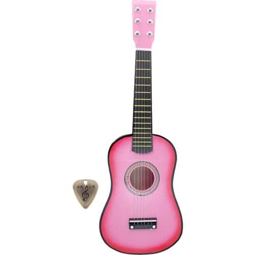 Mini 23 inch 6 Strings Acoustic Guitar with Pick Plectrum Musical Instrument Music Lovers
