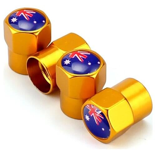 Car Wheel Tire Valve Stem Caps For Australia Flag logo For Hyundai Ford Citroen Peugeot Buick BMW Audi Volkswagen Tiguan Polo