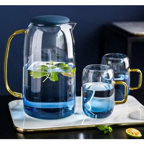 Water Jug Glass Water Pitcher Home Use Kettle Tea Pot Glass Water Jug With Handle for Boiling Cold Drink Ware Glass Pitcher