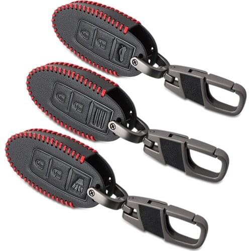 Genuine Leather Car Key Cover Auto Key Case For Nissan Infiniti EX FX G25 G37 FX35 EX25 EX35 FX37 EX37 Q60 QX50 Smart Key Chain