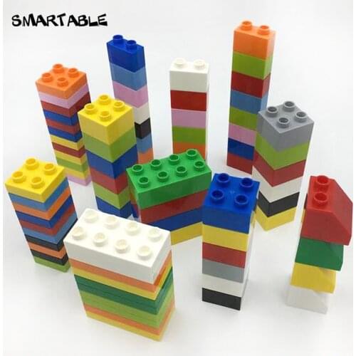Smartable Big Bricks Parts 6 Different Sizes DIY Building Blocks Toys For Kids Compatible Duplo Random Colors 80pcs/set