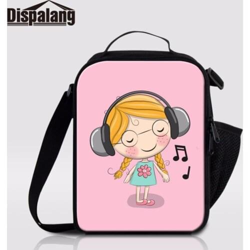 Dispalang Musical Girl Thermal Cooler Picnic Bag Lunchbox For Children Lancheira Thermo Lunch Bag Multi-function Meal Package