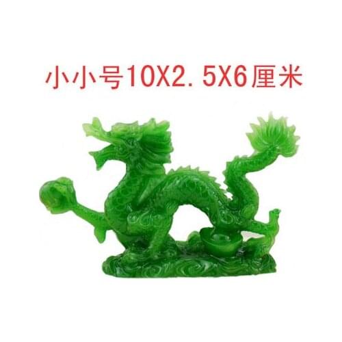 Resin Home auspicious gift mitation green jade ornaments crafts twelve zodiac dragon Hanlong lucky town house opening