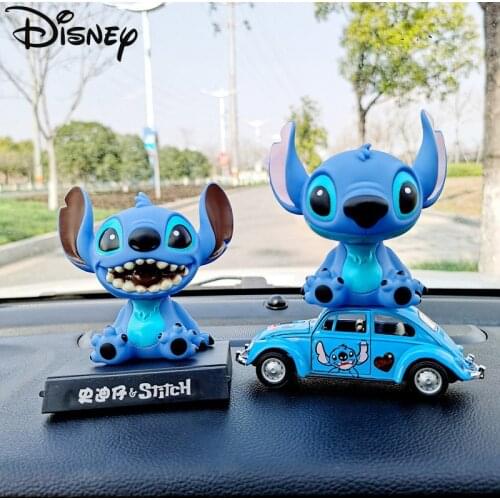 Disney Action Toy Figures Lilo&stitch Doll Head Can Swing Stitch Car Interior Accessories Decoration Ornament Cute Gifts Model