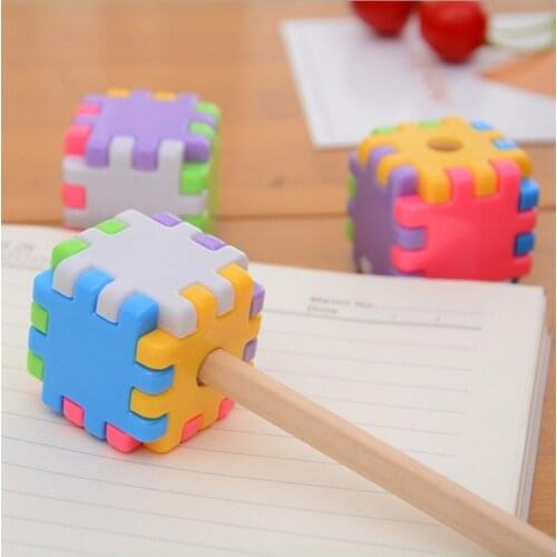 Ellen Brook 1 PCS Kawaii Creative Building Blocks Assembly Sharpeners Stationery School Office Supplies Kid Gift Sharpener