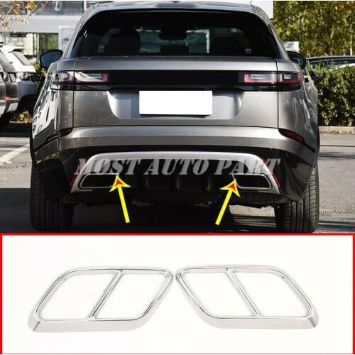 Stainless Exhaust Muffler Tail Pipe Cover Trim For Land Rover Range Rover Velar 2017-2021 2pcs Car accesories Car decoration