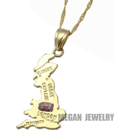 United Kingdom map United Kingdom National Flag pendant & necklace for women & men, country map jewelry