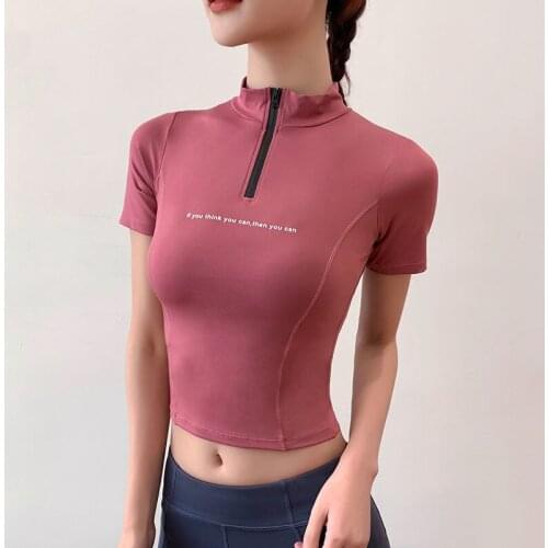 Yoga Crop Top Short Sleeve Running Yoga Top Deportivo Mujer Camisetas