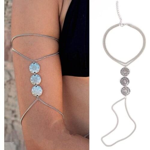 2017 Hot Jewelry Fashion Fantasy Metal Retro Carved Forks Arm Chain bracelet for women