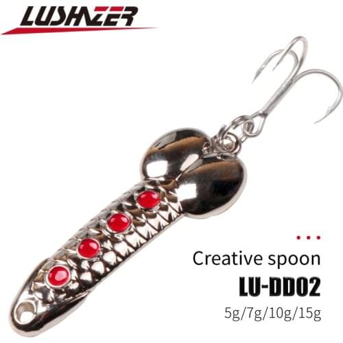 LUSHAZER DD spoon fishing bait 5g 7g 10g 15g silver gold metal fishing lure spinnerbait Treble Hook Iscas Artificial hard lures