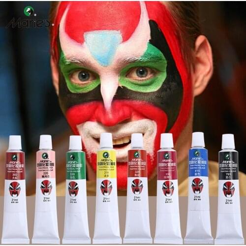 Maries 10Pcs Cosmetic Makeup Oil Paints Face Body Art Painting Opera Supplies Prom Makeup Pigments Bodypainting Christmas Party