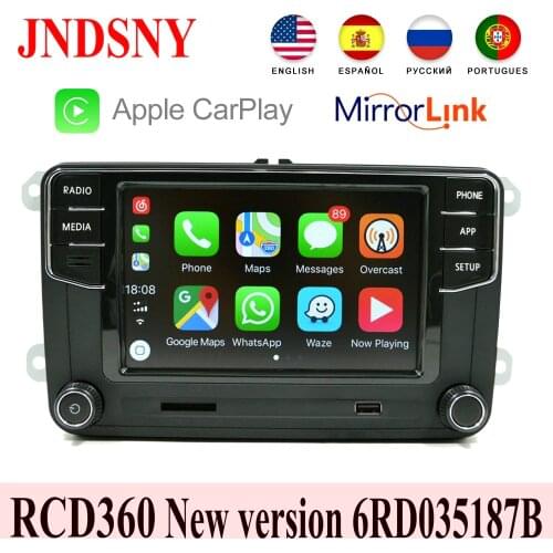 RCD360 Carplay Mirrorlink MIB Radio New RCD330 6RD 035 187B For VW Touran CC Polo Golf 5 6 Jetta MK5 MK6 Tiguan Passat B6 B7