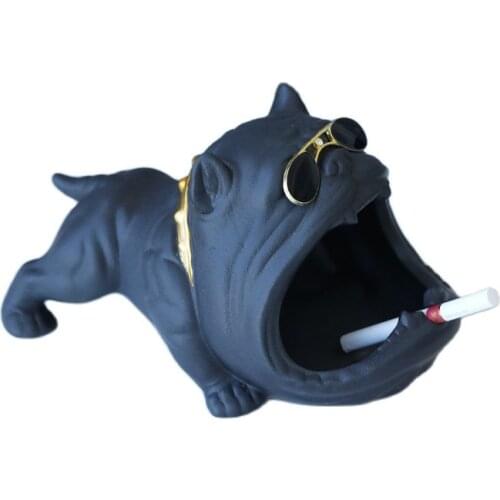 Fashion Ashtray Ceramic Cartoon Big Mouth Dog Anti-Ash Creative Key Card Storage Tank Office Home Living Room Decoration Gift